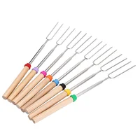 

Amazon Top Seller 2019 8 Color Wood Handle Marshmallow Bbq Skewers Stainless Steel Roasting Sticks