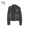 Zipper Women's Faux Motorcycle PU Slim Short Biker 100% pure leather Jacket & womens coats