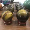 Wholesale High Quality Natural yellow tiger eye quartz mini crystal stand sphere ball