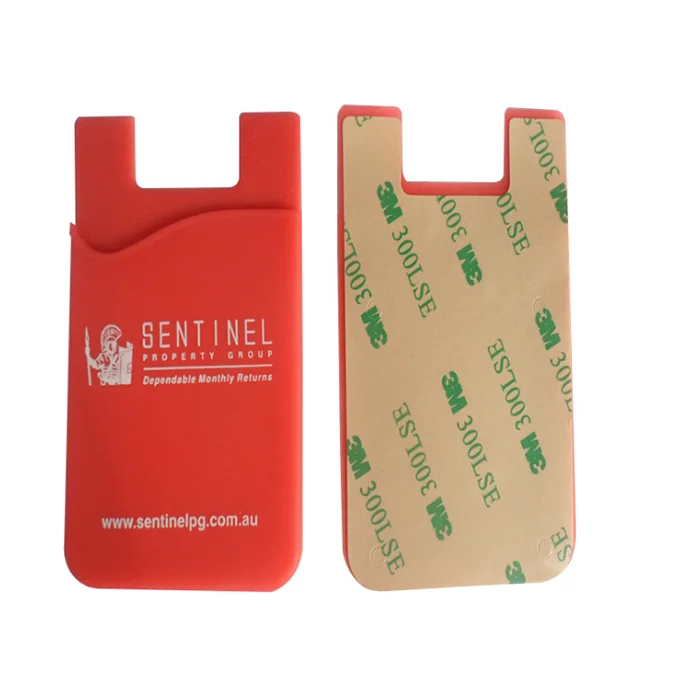 Custom Silicone Card Holder 3m Adhesive Card Sleeve Silicone Card