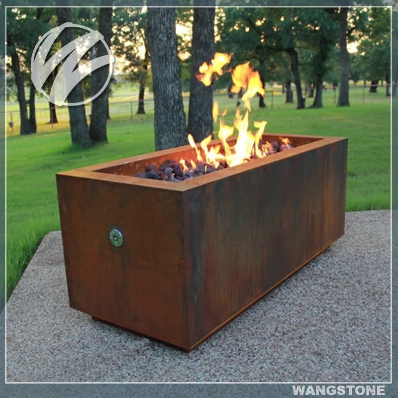 Vintage Rectangular Outdoor Corten Steel Fire Pit - Buy Corten Steel ...