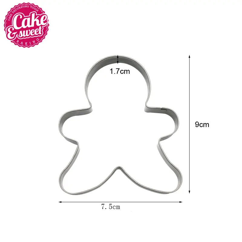 

cake&sweet Bulk packing stainless steel Christmas gingerbread man cookie cutter, Metal color or customed