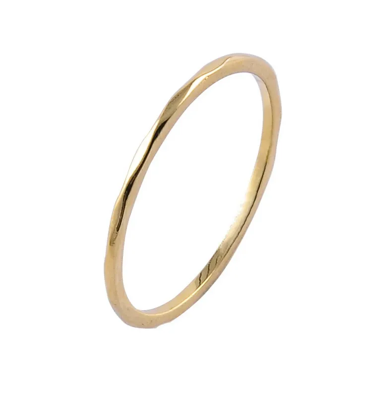 

925 Sterling Silver Thin Band Ring 14K Gold Filled Stackable Ring