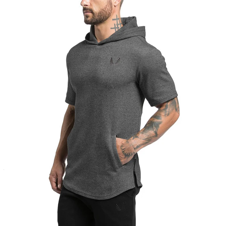 gym short sleeve hoodie