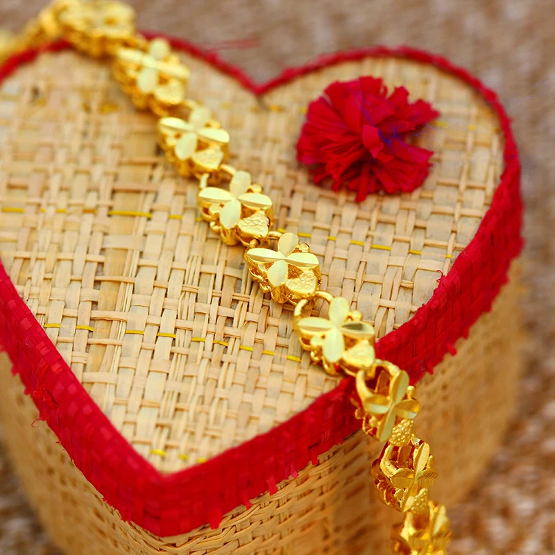
76933 Xuping costume jewelry charm bracelet, gold color 24k gold bracelet, rose copper alloy bracelet women 