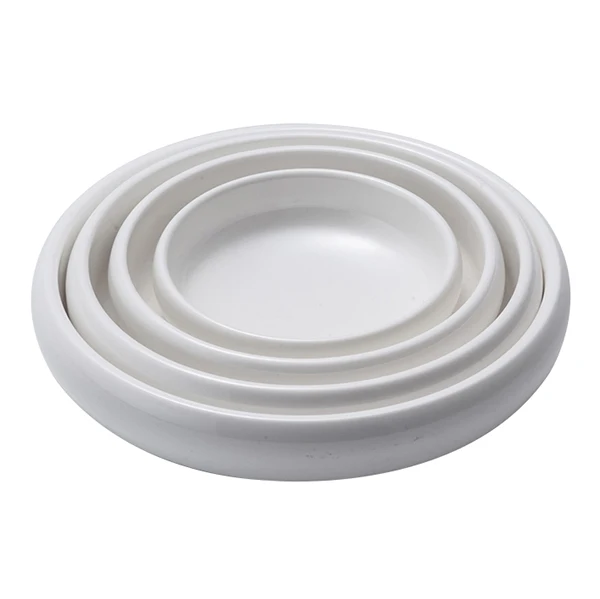 

Unbreakable 6 Inch Korean Side Dish White Round Restaurant Melamine Soup Plate Sauce Dish