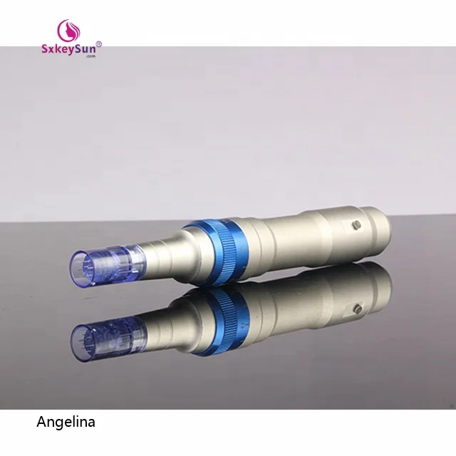 

2019 distributors wanted Professional Derma roller pen /derma stamp electric pen for home use and SPA, Silver and blue