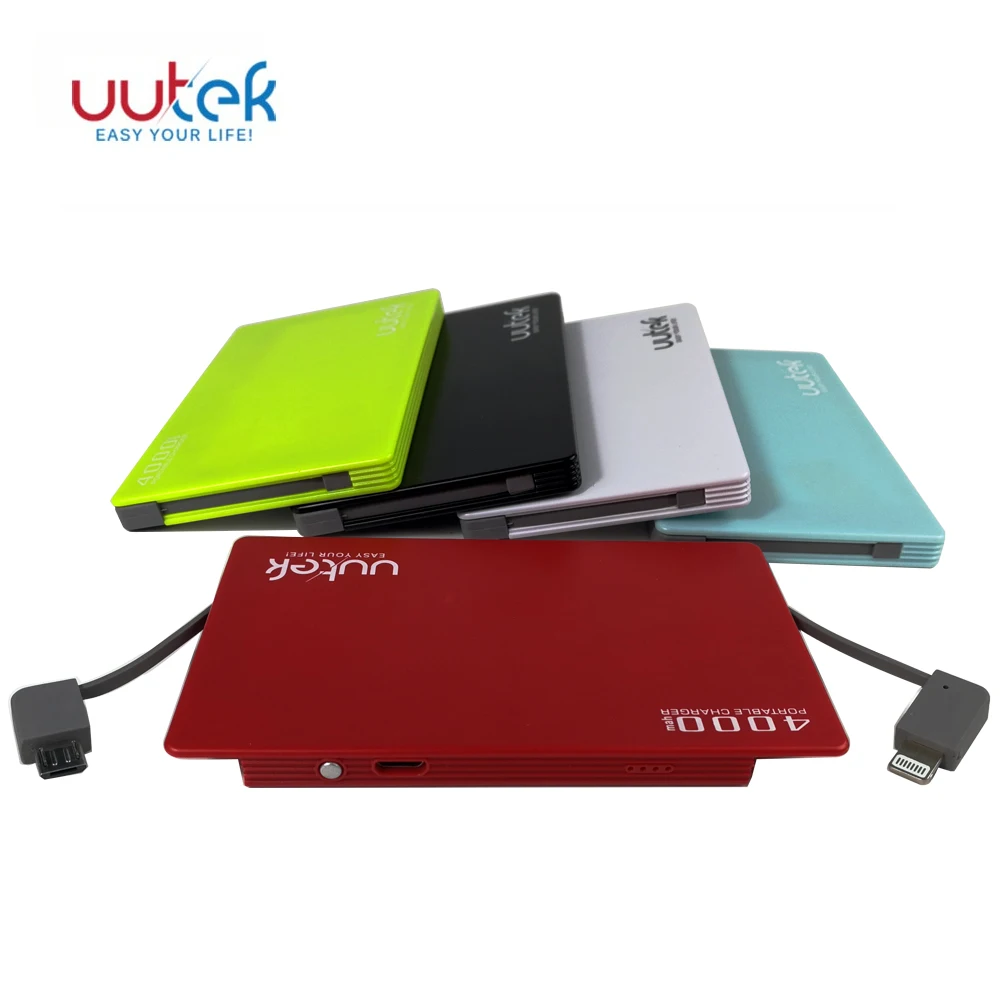 

USA Free Shipping Lithium polymer battery mobile power bank 4000mah portable charger UUTEK RSK5, Black, white, green, red, grey, gold.