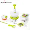 Smile Mom Combined Plastic Vegetable Slicer - Manual Onion Pull Chopper - Vegetable Press Chopper - Kitchen Helper Set