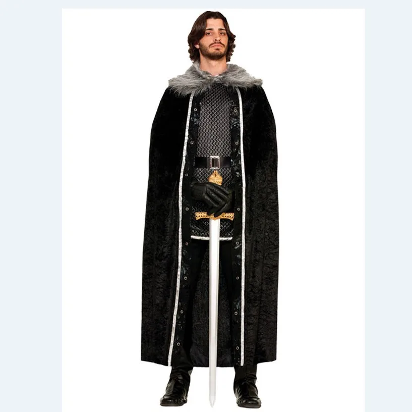 Jon Snow Cosplay Game of Thrones Costume Cape+Feather Shawl Halloween All Size