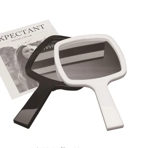 Free Shipping Cost to India Customized Logo Hand Mirror Black Thin Compact Mirror Promotional Gift Hand Mirror