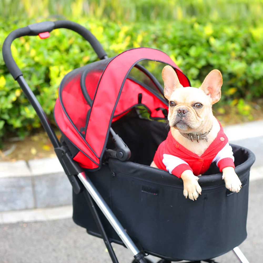 Pet carriage Fold Small Dog Cart stroller Wheelchair Lightweight walker