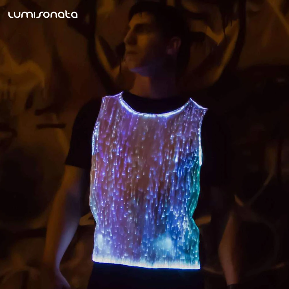 Light Up Fiber Optic Halter Top