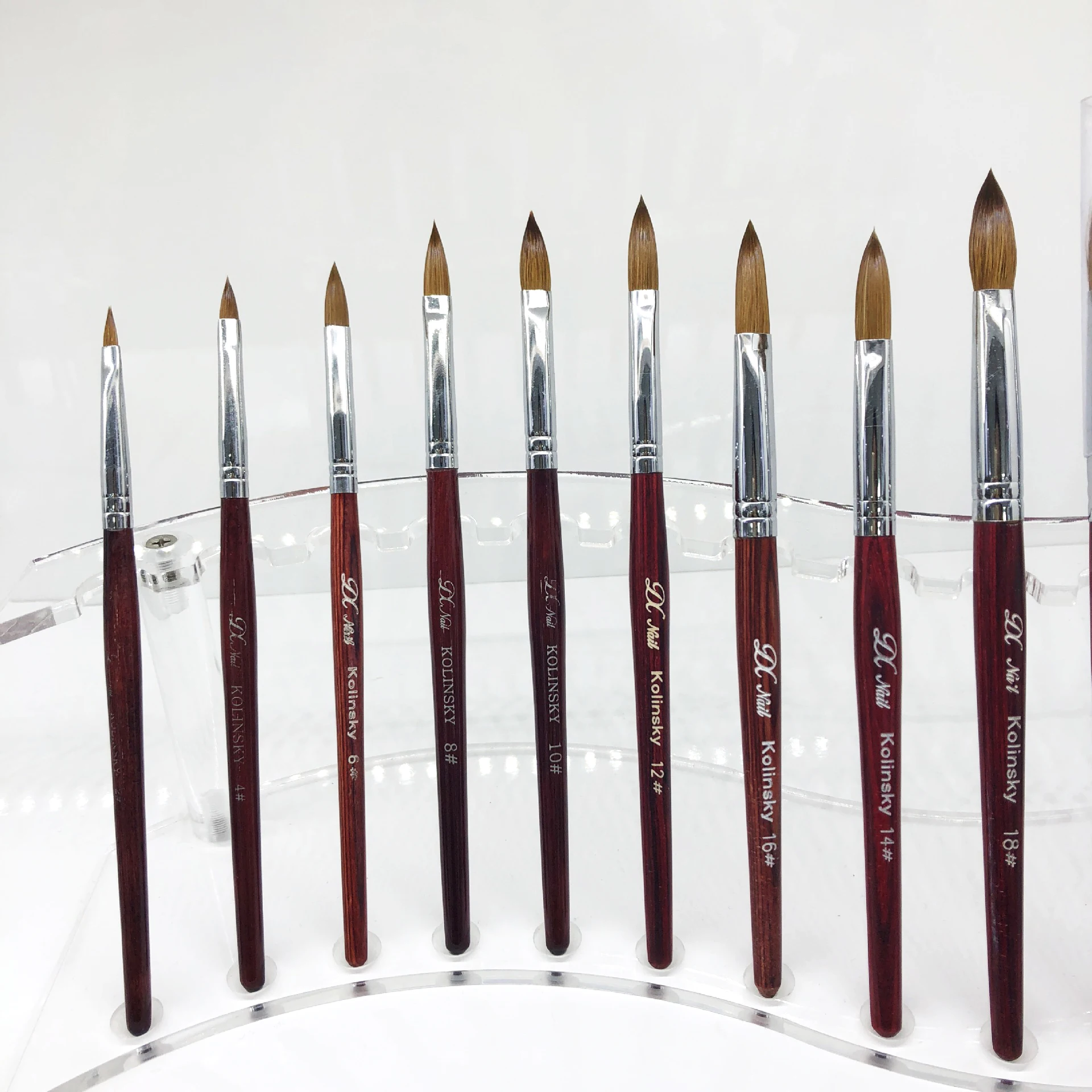 

custom high quality wood nail brush for nail art kolinsky acrylic nail brush
