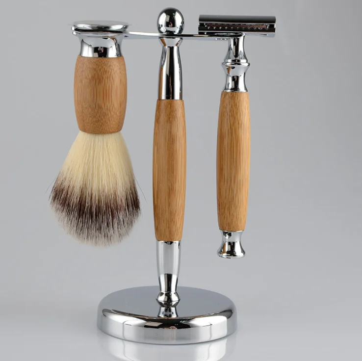 Jdk Luxury Nature Bamboo Shaving Brush Set With Synthetic Hair Buy 3