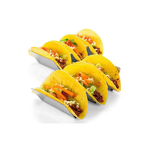 

Stainless steel taco holders FDA approved and dishwasher safe, Silver