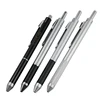 Multi-functional 4-color metal pen 3 ball refills pencil 2 ball refills pencil+ PDA stylus multifunction ball pen and pencil