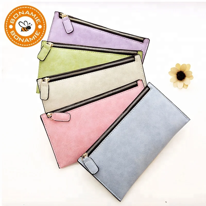 Новые длинные молнии Кошелек для женщин высокое ёмкость мягкий кожаный тонкий