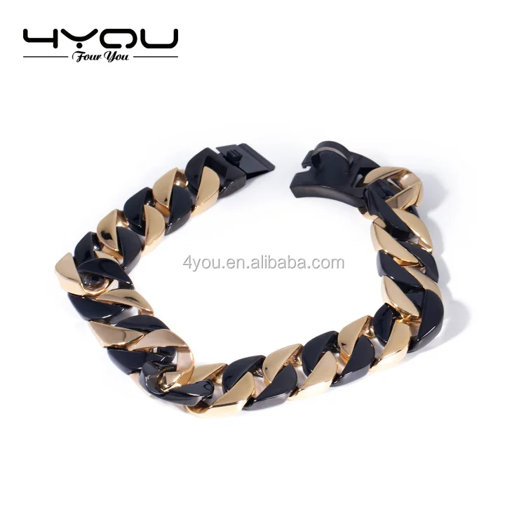 Custom Print Logo 32mm Width Stainless Steel Bulk Big Dog 18k Gold