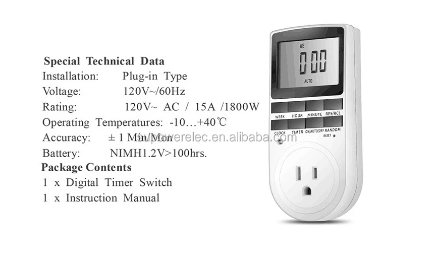 Electronic Digital Timer Switch Eu Us Fr Br Plug In Kitchen Timer