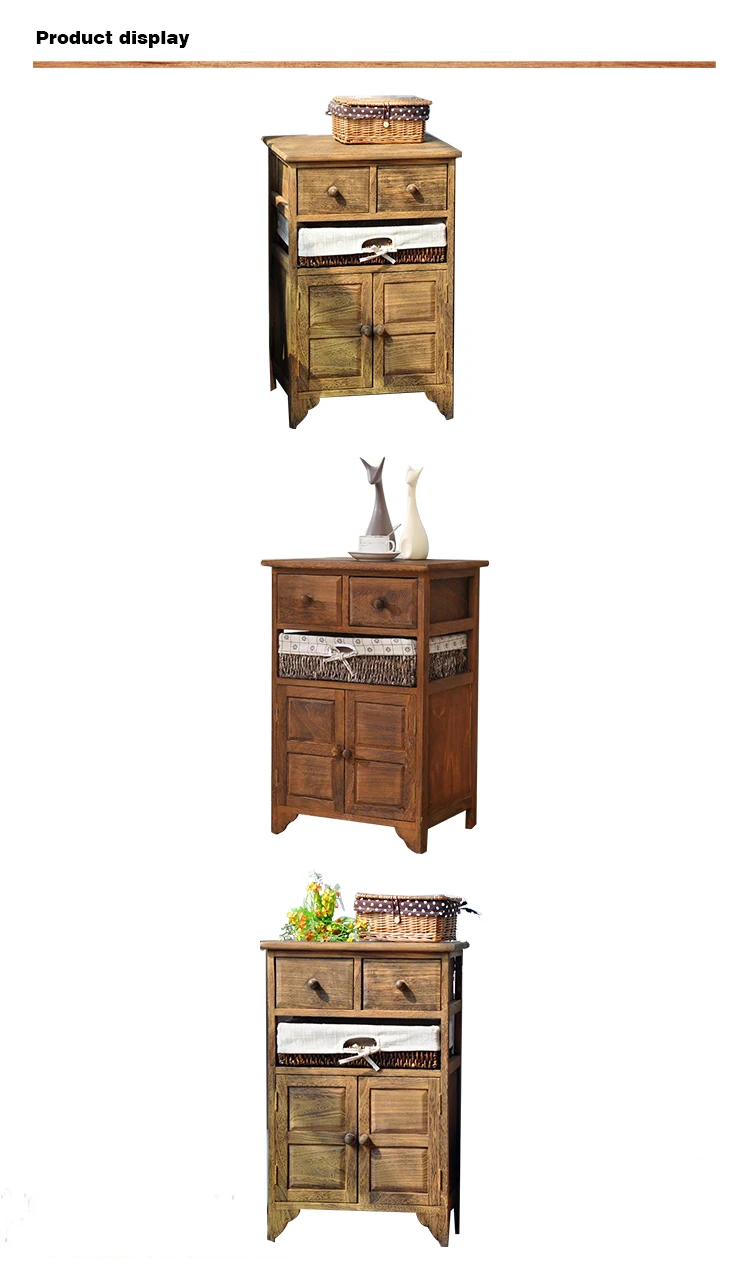 Storage Furniture Living Room Antique Vintage Solid Wood Cabinet With ...