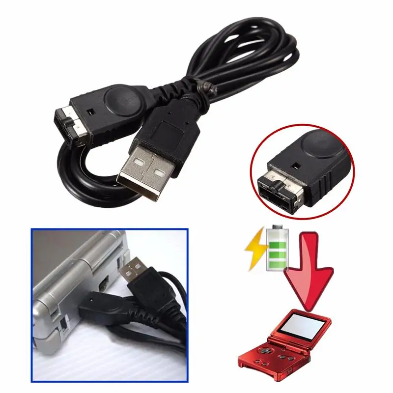 

Wholesale Black USB Charger Charging Charge cable Power Cord Lead For GBA SP Game Boy Advance SP DS NDS