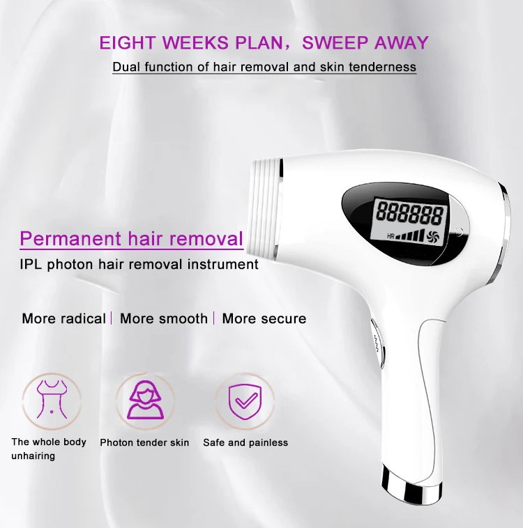 body home use professional handheld 808nm 810nm diode permanent IPL SHR laser skin care whitening hair removal beauty device