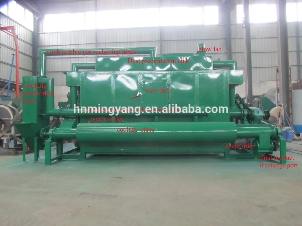Continuous working coconut husk charcoal rotary kiln biochar powder carbonizing furnace