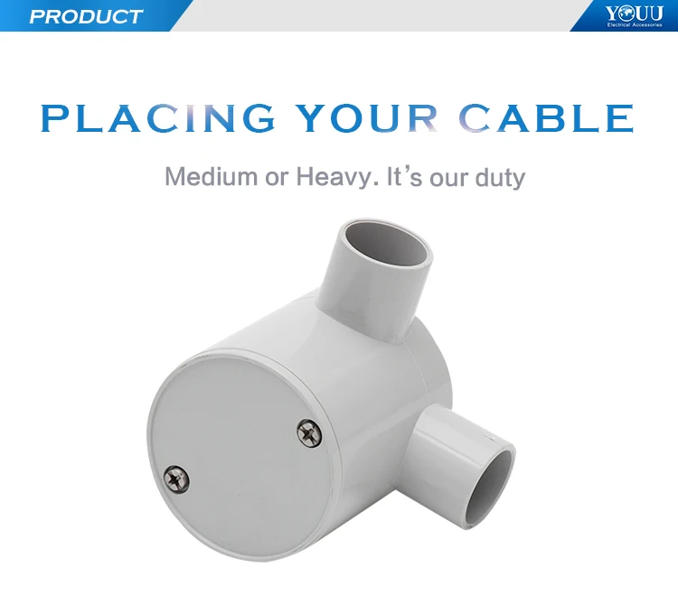 Youu Conduit End Cap Pvc Deep Junction Box 20mm 2 Way Angle Djb220a