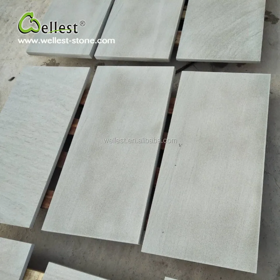 China Factory Price Smooth White Sandstone Tile Pavers China Factory Price Smooth White