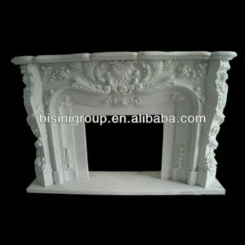 Exquisite Freestanding White Marble Fireplace Surround Mantel