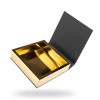 black and gold square magnetic closure box inside foldable
