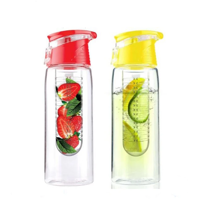 

Wholesale 25oz BPA free plastic healthy infuser fruit bottle, Red;black;white;gray;pink;green;yellow and other customize