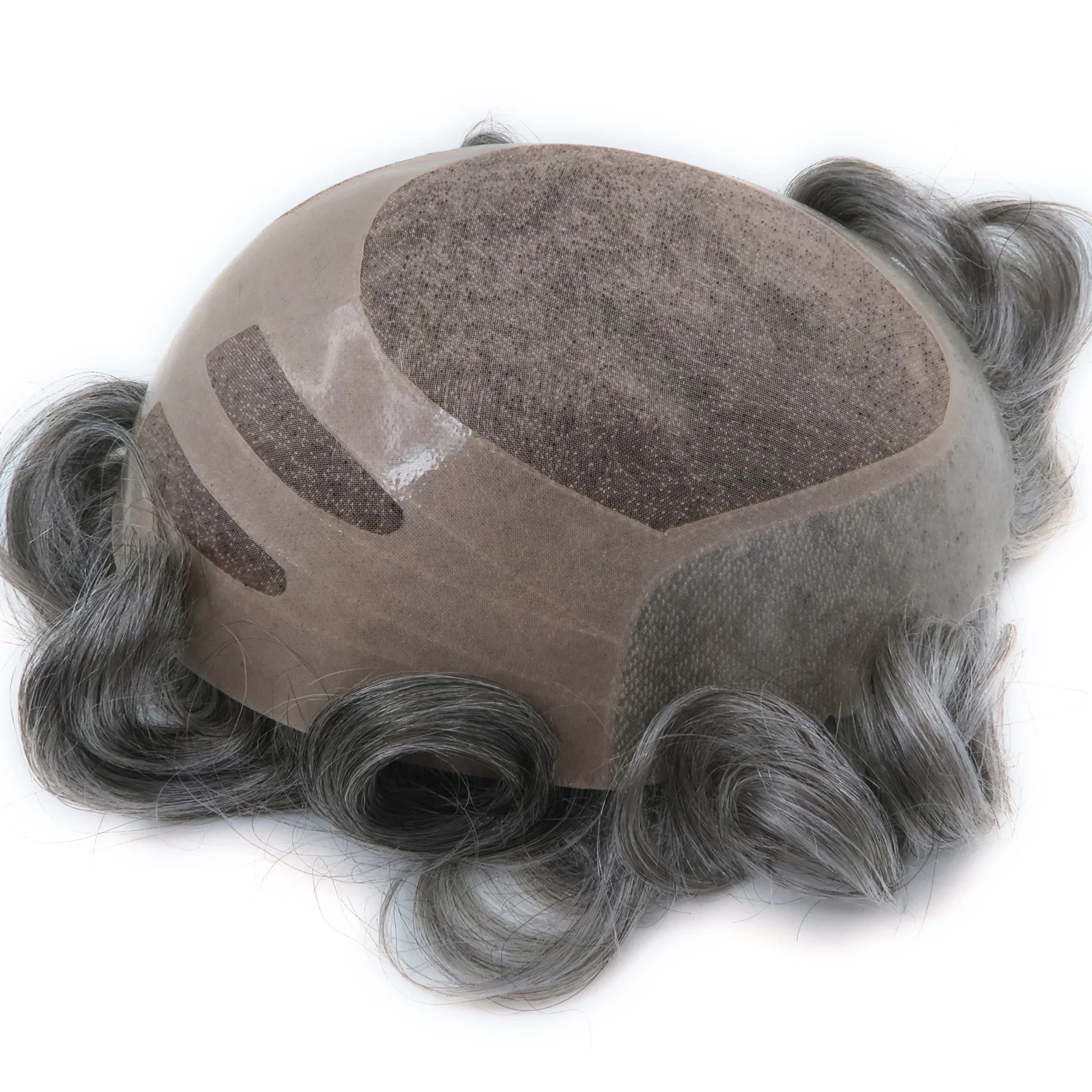 

Zhongfa breathable and comfortable Bond 3# hair system ready to ship natural toupee, Available in all natural colors with different grey percentage