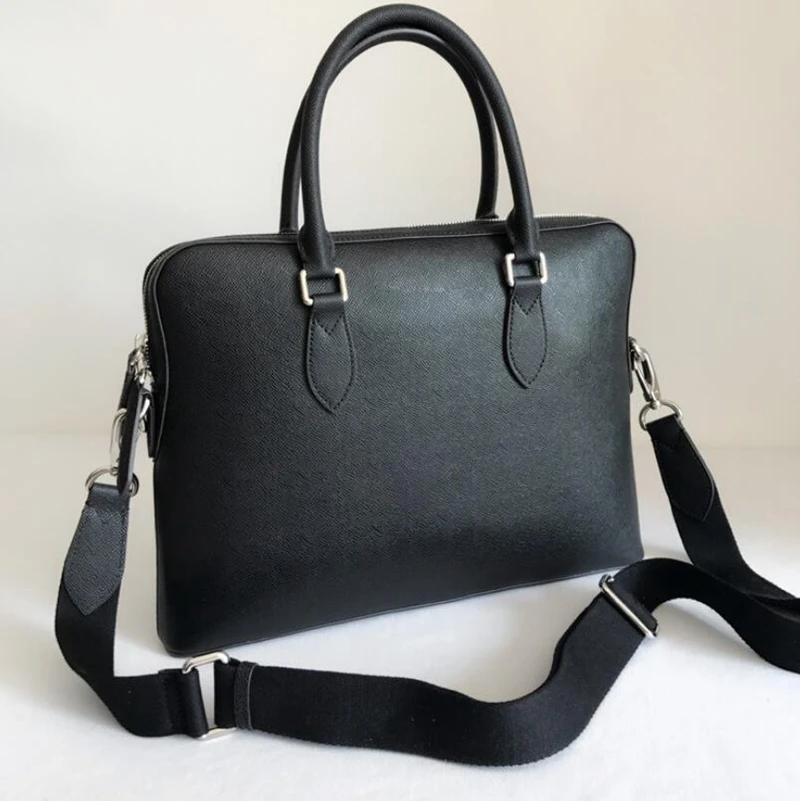 black leather office bag