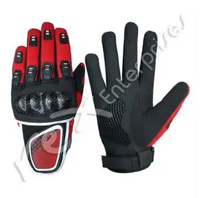 Ciclo, guantes de la bicicleta, bicicleta de montaÃ±a, guantes de deportes, color negro rojo, protecciÃ³n de Kevlar guantes de bicicleta