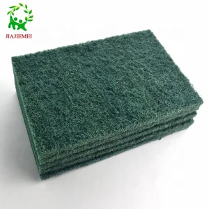 Image of eco friendly best sell nylon kitchen cleaning polyester green scouring pad scrubbers
