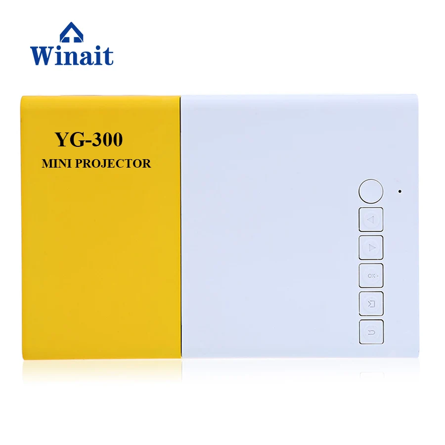 

320x240 Pixel Lowest price smart home mini led pocket projector YG300 Lithium Battery, Yellow