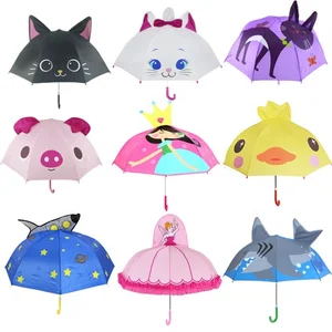 Image of 2019 Cute Cartoon Umbrella Children Creative 3D Model Ear Kids Umbrella