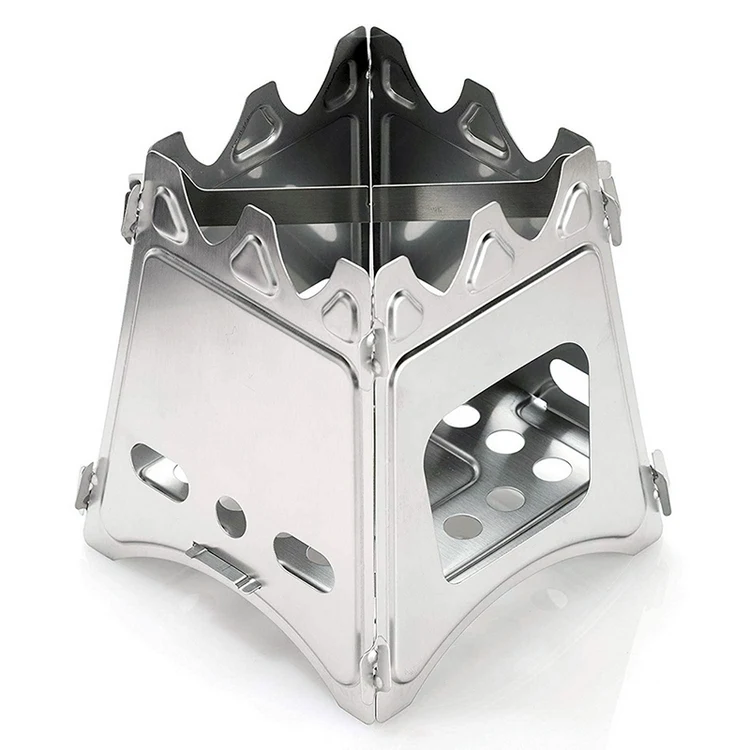 

Outdoor Camping Stove Portable Folding Lightweight Titanium Wood Burning