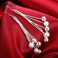 

New Design Fashion Jewelry Long Chain Tassel Silver Ball Beads Accessories Women Earrings