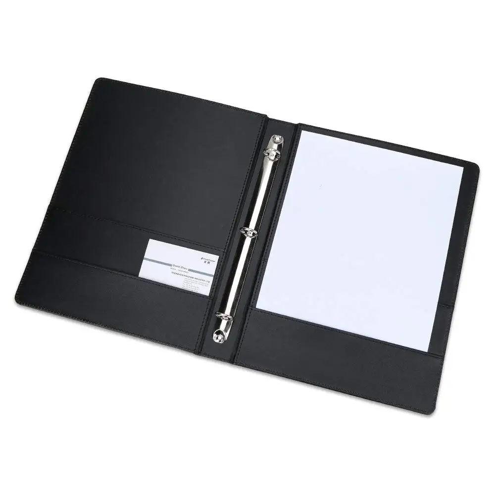 Professional A4 Portfolio Folder Ring Binder Document Holder Faux Leather 