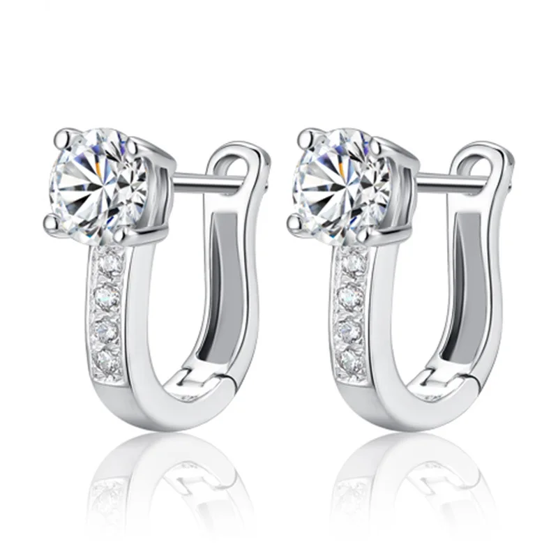 

Sale White Gold Plated Hoop Earrings For Women Bijou Brincos CC Earring CZ Cubic Zirconia Earings 2016 Fashion, N/a