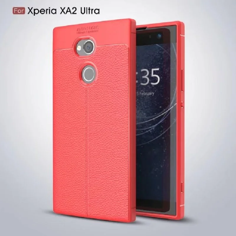 Hot Sell Litchi pattern Soft Tpu case for Sony Xperia XA2 Ultra Cover