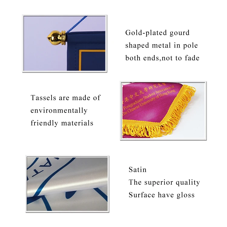 Promotional high quality decorative hanging pennant flag