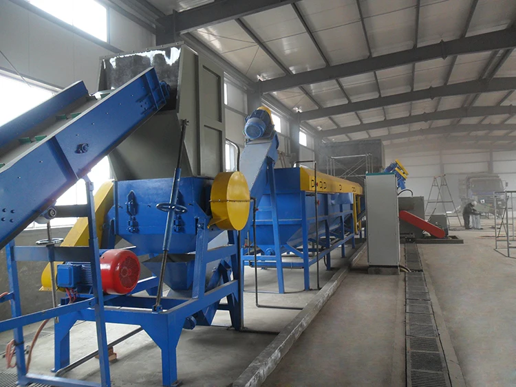 Plastic crushing washing drying production line full auto plastic film recycling machine