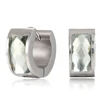 Lady Jewel Peridot Changeable Big Resin Stone Hoop Earring Set