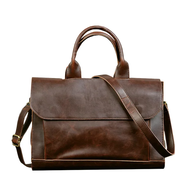 

Vintage Briefcases Men Messenger Bags Brown Luxury Business Briefcases Lawyers Document Laptop Bag, Black, brown and customized