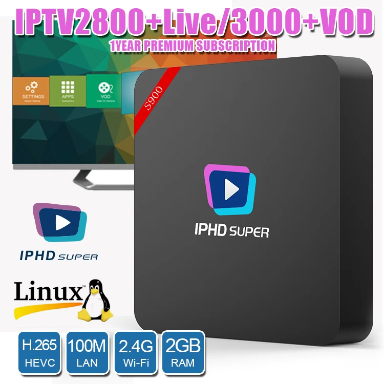 Box iptv france S900 Stalker IP TV france 2800 live channels 3000 VODS iptv france abonnement channels H.265HEVC linux TV Box