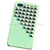 Fashion Punk Spikes and Studs Mobile Phone Case for iPhone 4 4s Cover with Pyramid Rivet